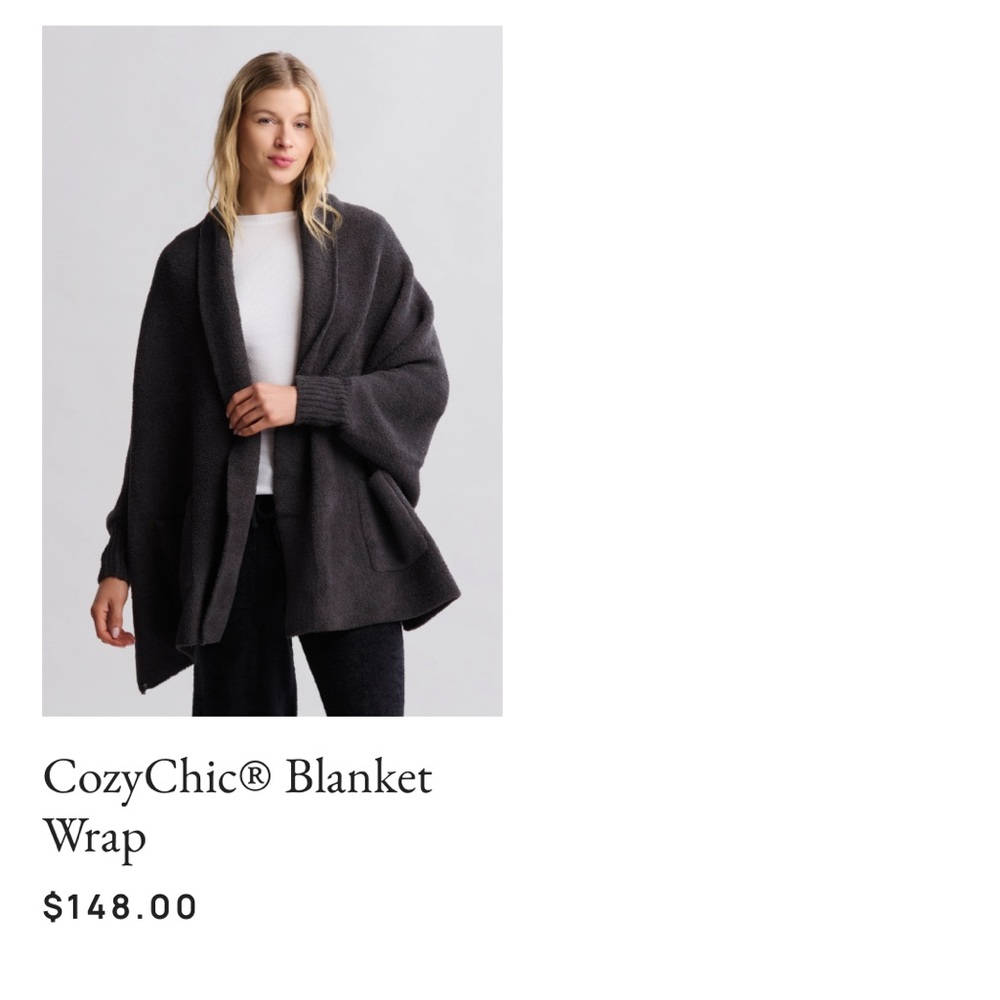 Barefoot Dreams Charcoal CozyChic Blanket Wrap